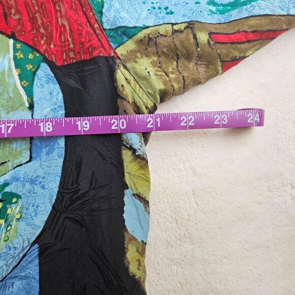 Chico’s 100% Silk Size 0/Small Geisha Japanese Women Art to Wear AOP Vintage - Picture 7 of 10